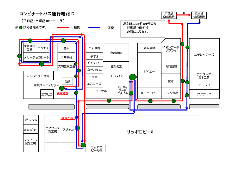 コンビナートバス運行経路D