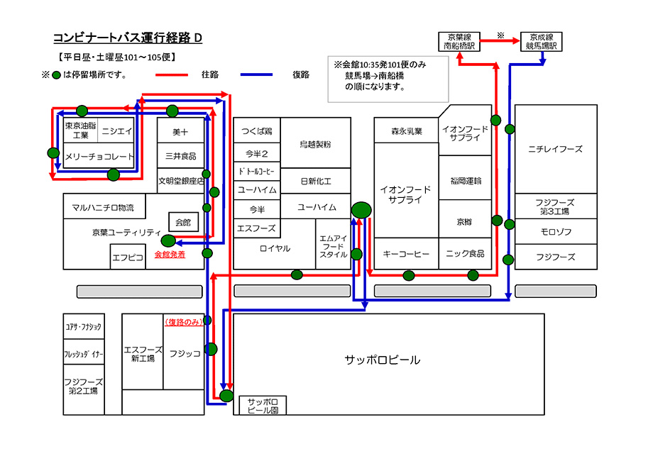 コンビナートバス運行経路D